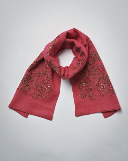 Shawl - KSW 3730 - Embroidered Wool