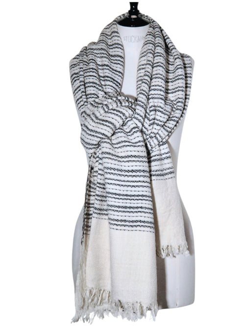 Shawl - KVW 2136 Natural/Charcoal
